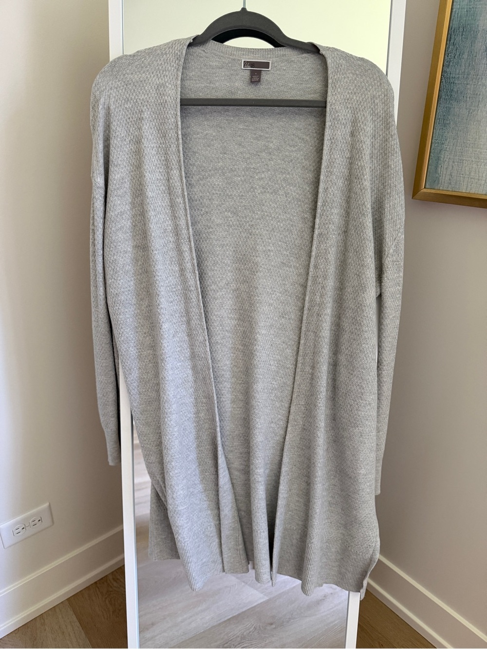 Chelsea28 Light Gray Open-Front Cardigan Sweater